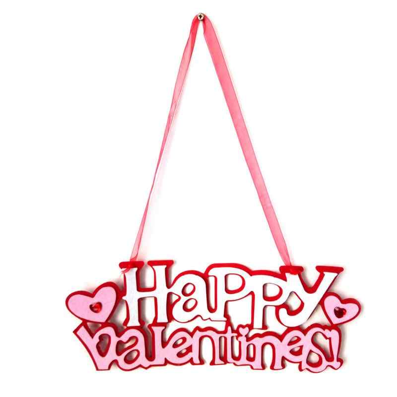 Hanging Signs Happy Valentine Day Pendant Felt Door Wall Hanging Ornaments  Valentine Party Decoration Scene Layout Wall Pendant.