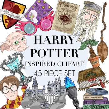 Harry Potter Inspired Clipart 45 Piece Set by Taracotta Sunrise.