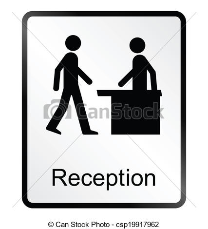 Clip Art Vector of Reception Information Sign.