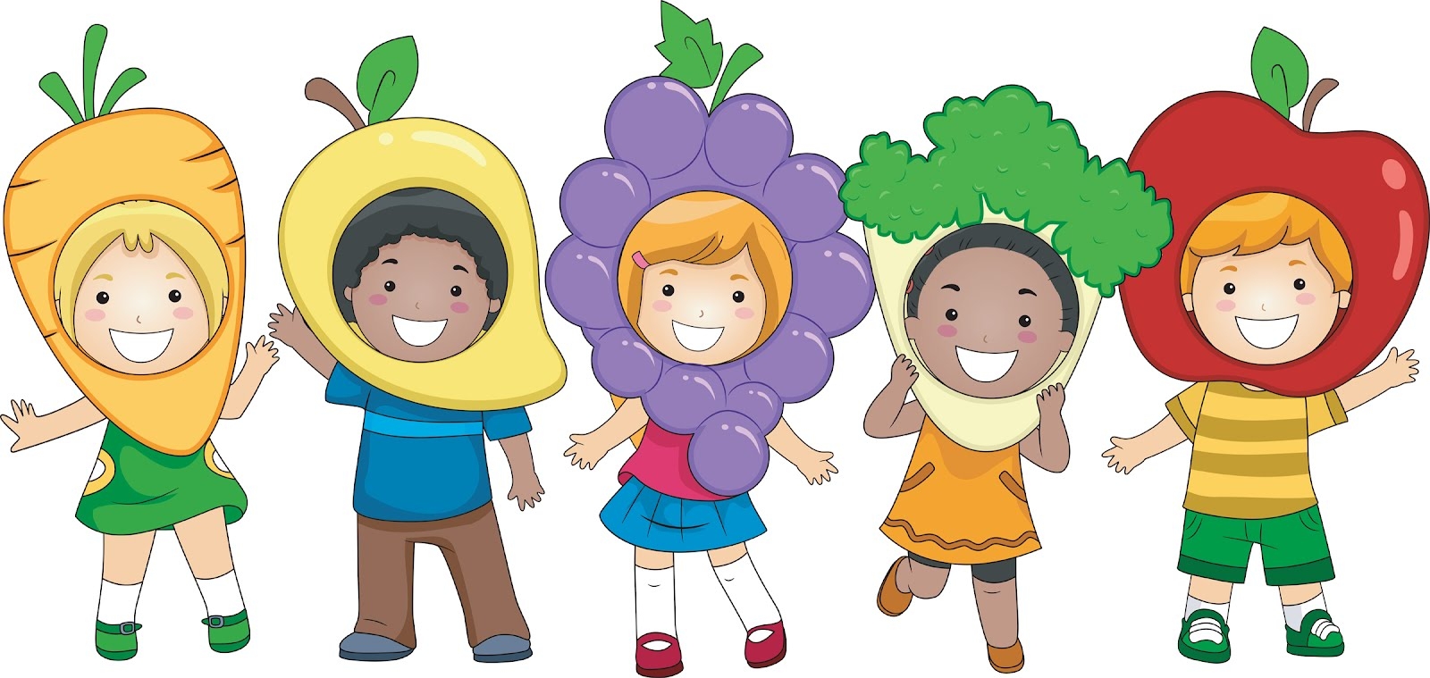 Healthy kids clip art.