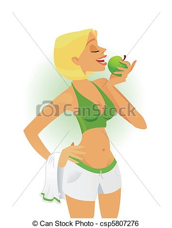 Clip Art Vector of Healthy eating.