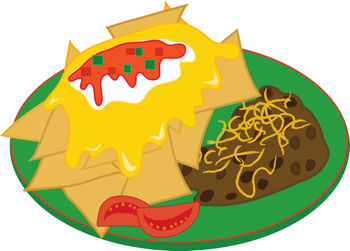 Clipart Illustration of a Burrito Plate ( Mexican Food.