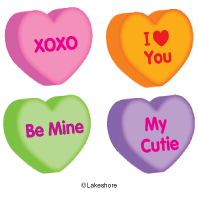 Candy Hearts Clipart.