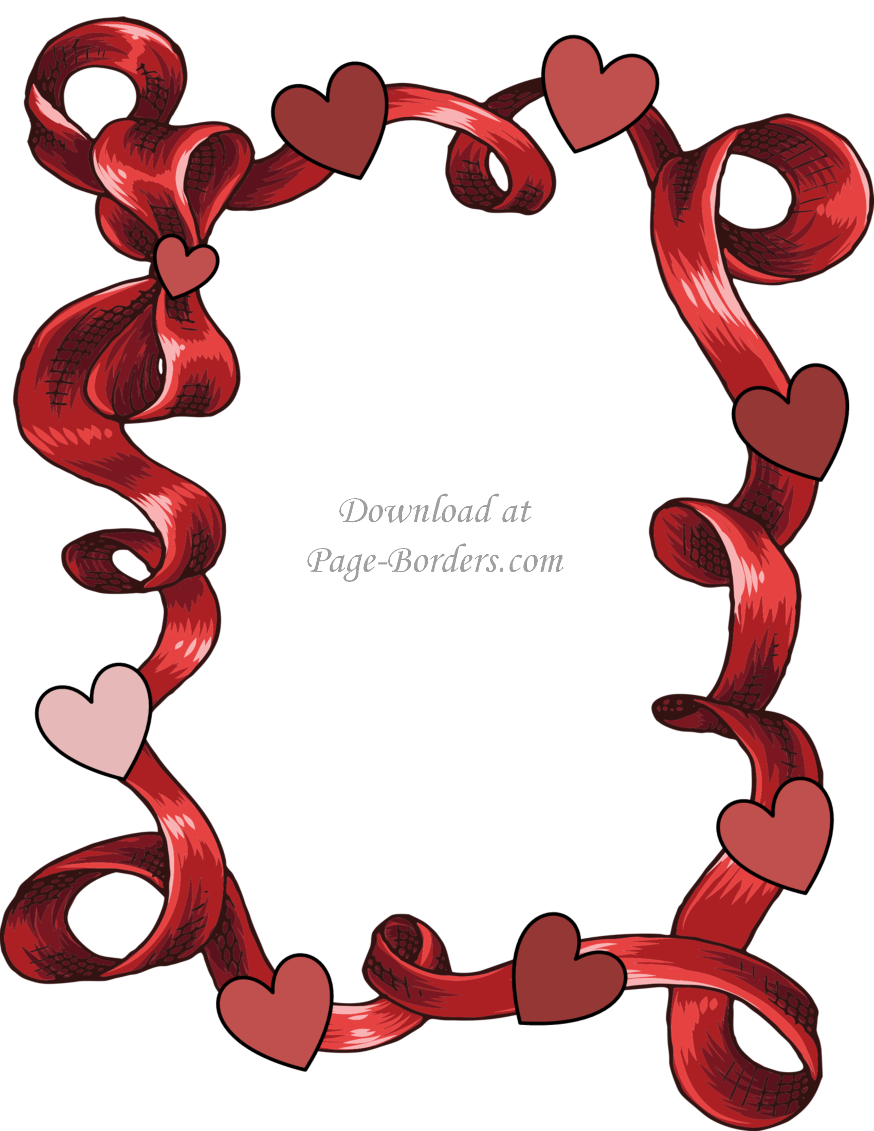 Free Printable Heart Border.