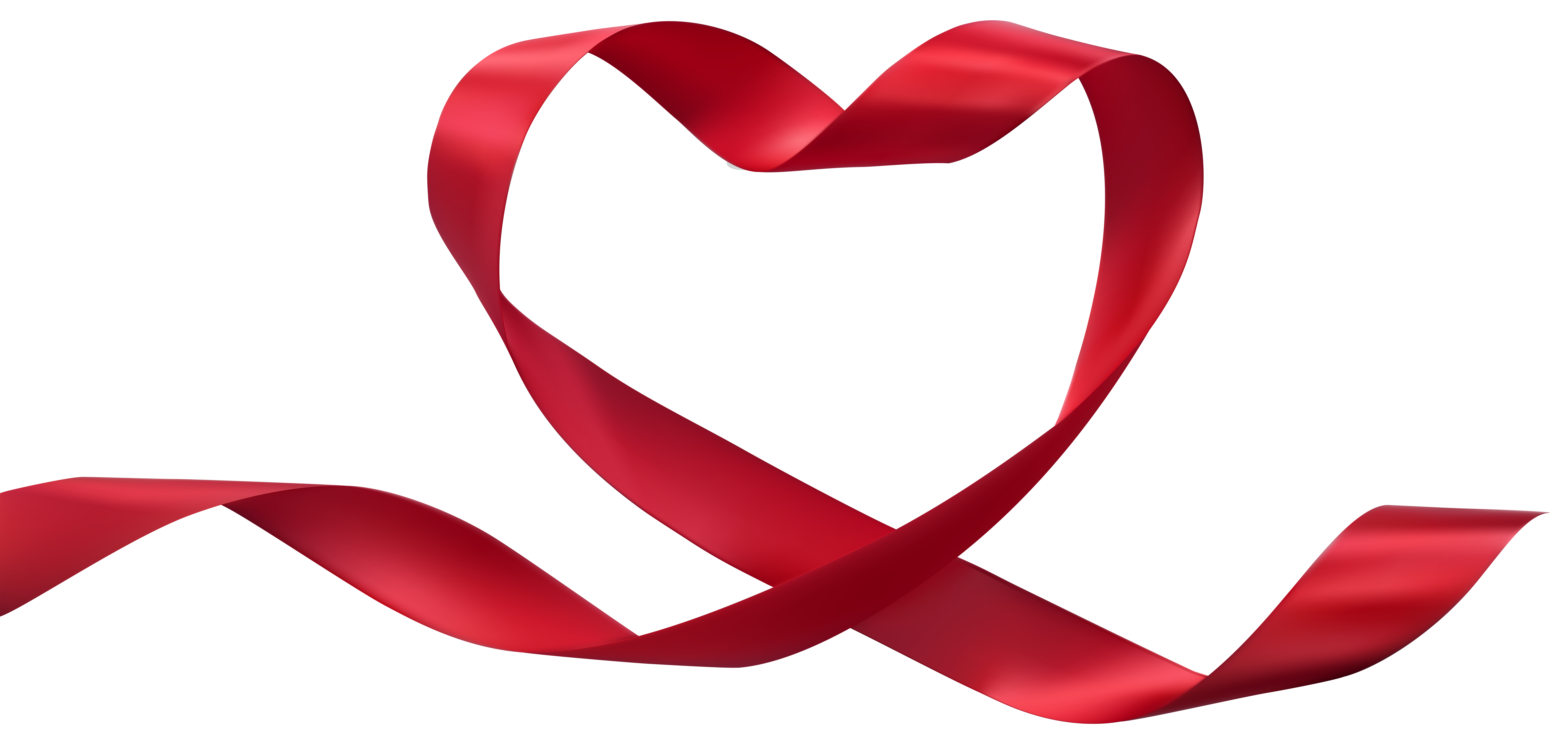 Heart Ribbon Transparent PNG Clip Art Image.