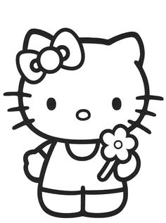 Hello Kitty Black And White Coloring Pages.