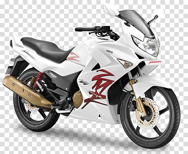 White standard motorcycle, Hero Karizma ZMR Motorcycle Hero.