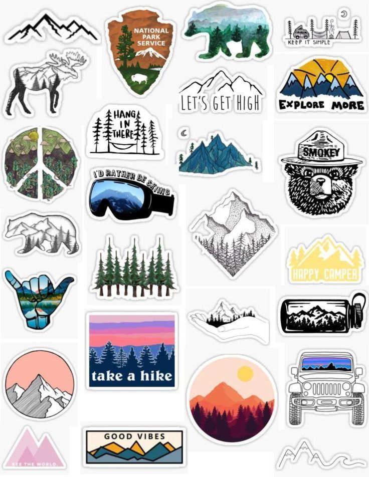 Mountain stickers.