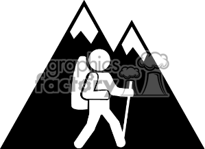 Mountain Hiking Clip Art.