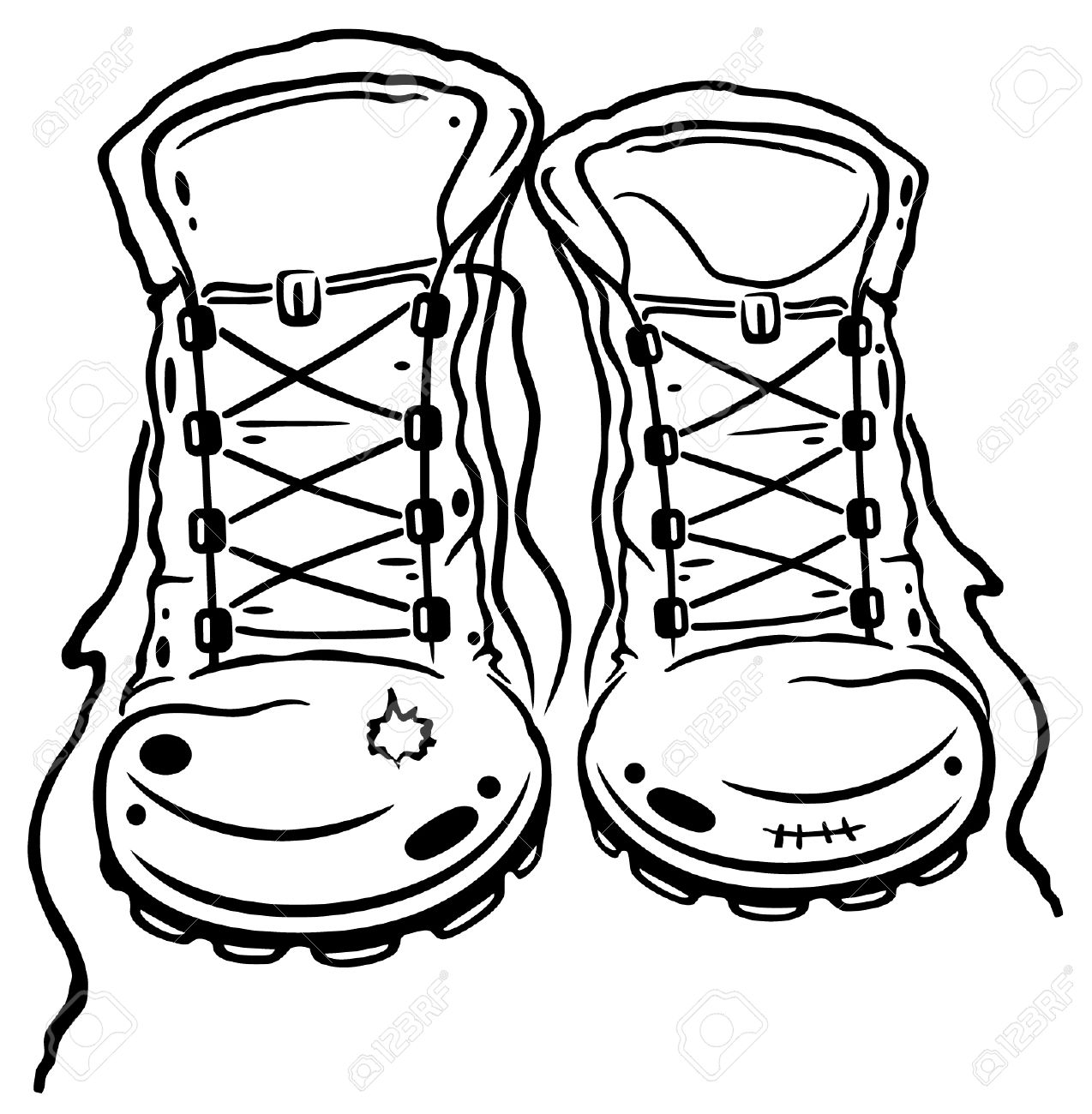 Hiking Shoes Clip Art.