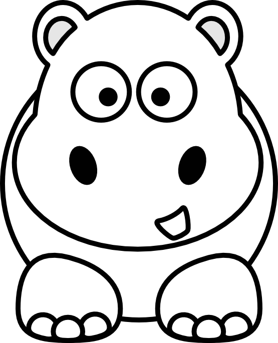 1293 Hippo free clipart.