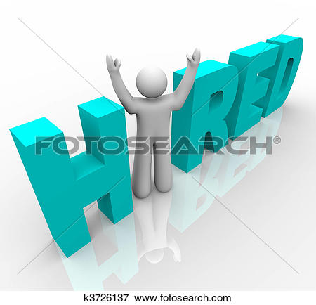 Stock Illustration of unemployed man with placard k13459657.