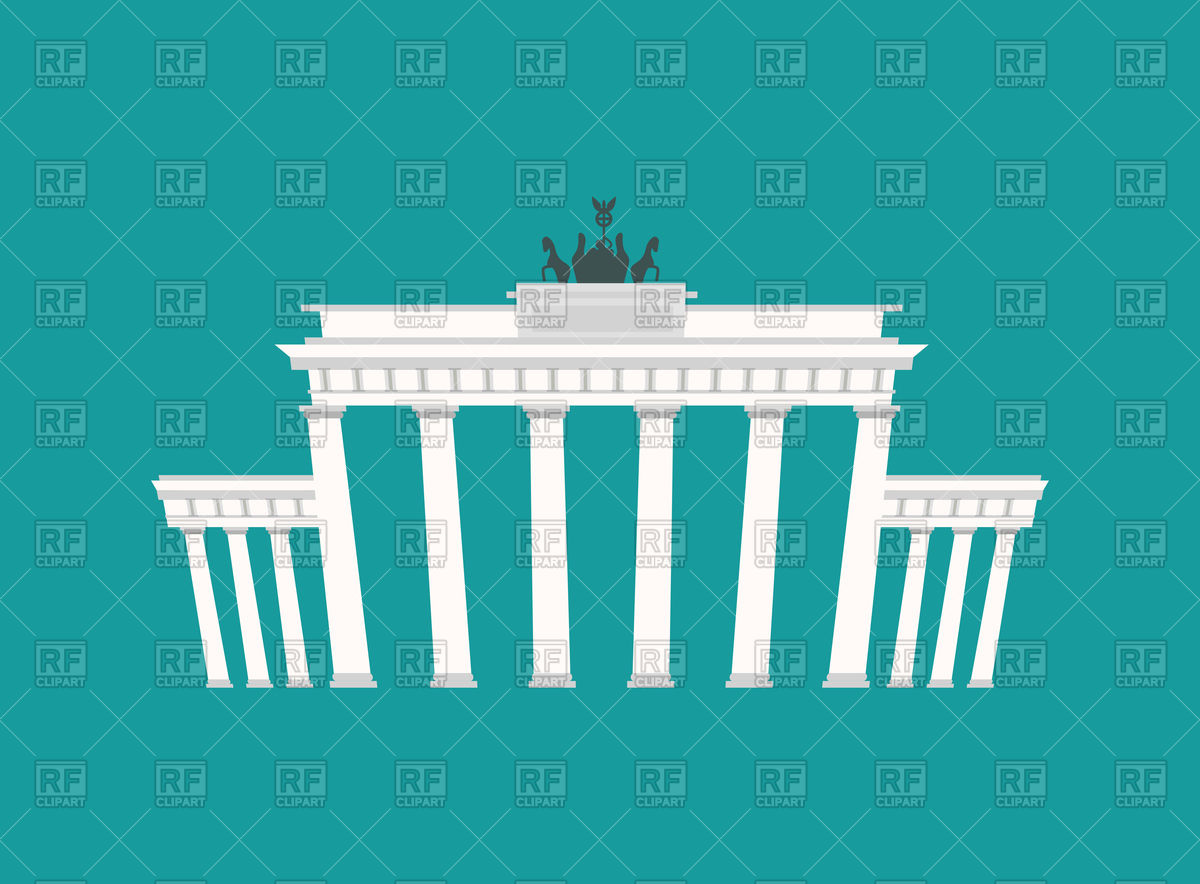 Brandenburg Gate, historic architecture building in Berlin Vector.