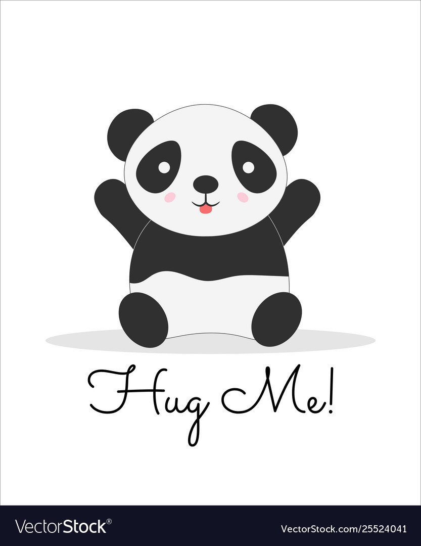 Hug me lettering cartoon color postcard.