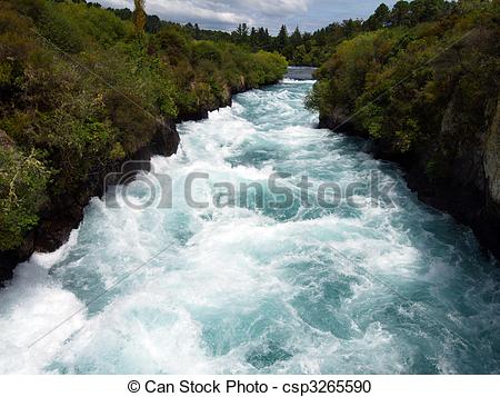 Stock Photography of Huka Falls Rapids New Zealand.