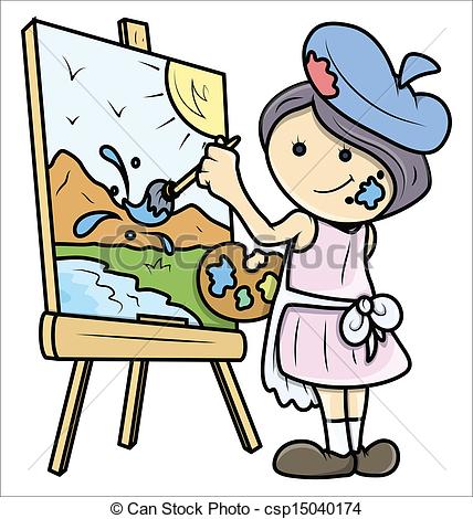 Girl Painting Clipart.