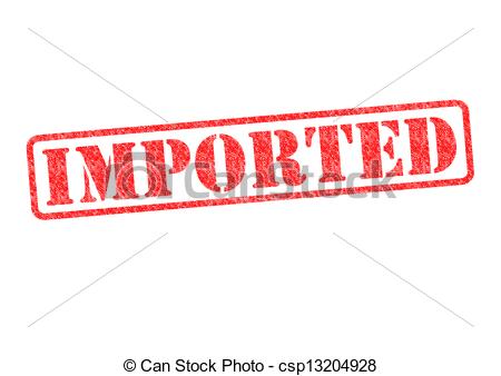 Clip Art of IMPORTED Rubber Stamp over a white background.