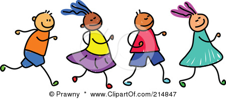 Kids In A Row Clipart.