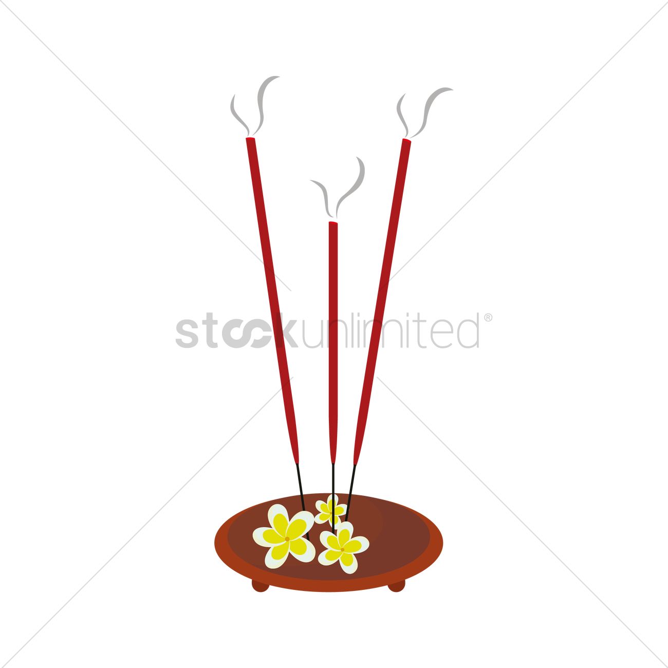 Incense sticks and stand Vector Image.