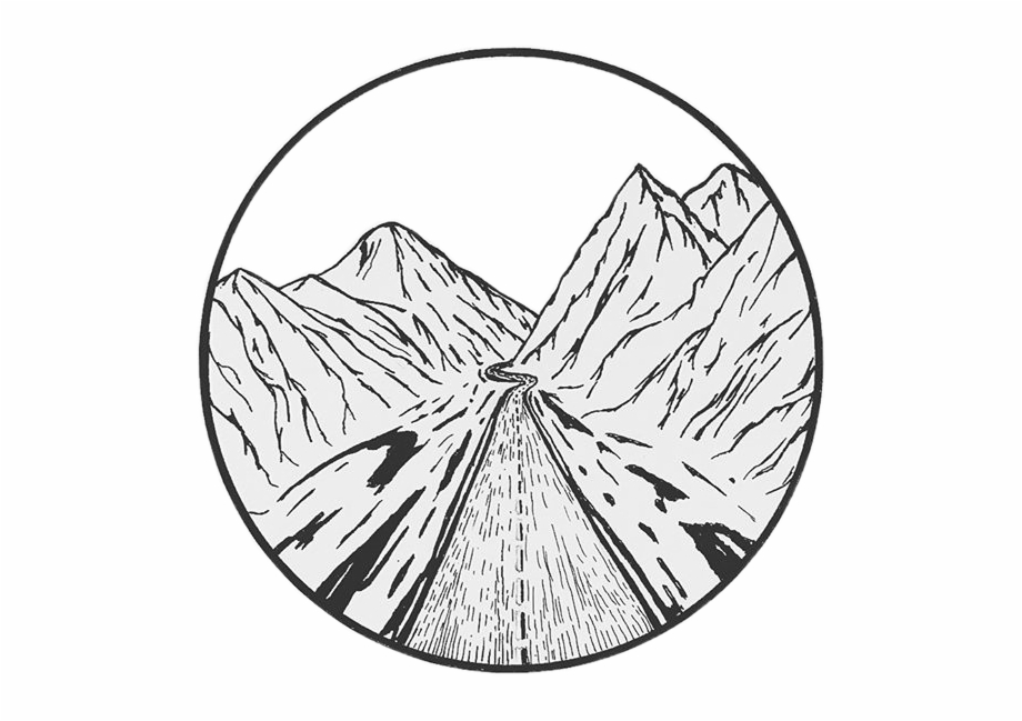 Mountain Boho Travel Indie Aesthetic Drawing Inkfreetoe.