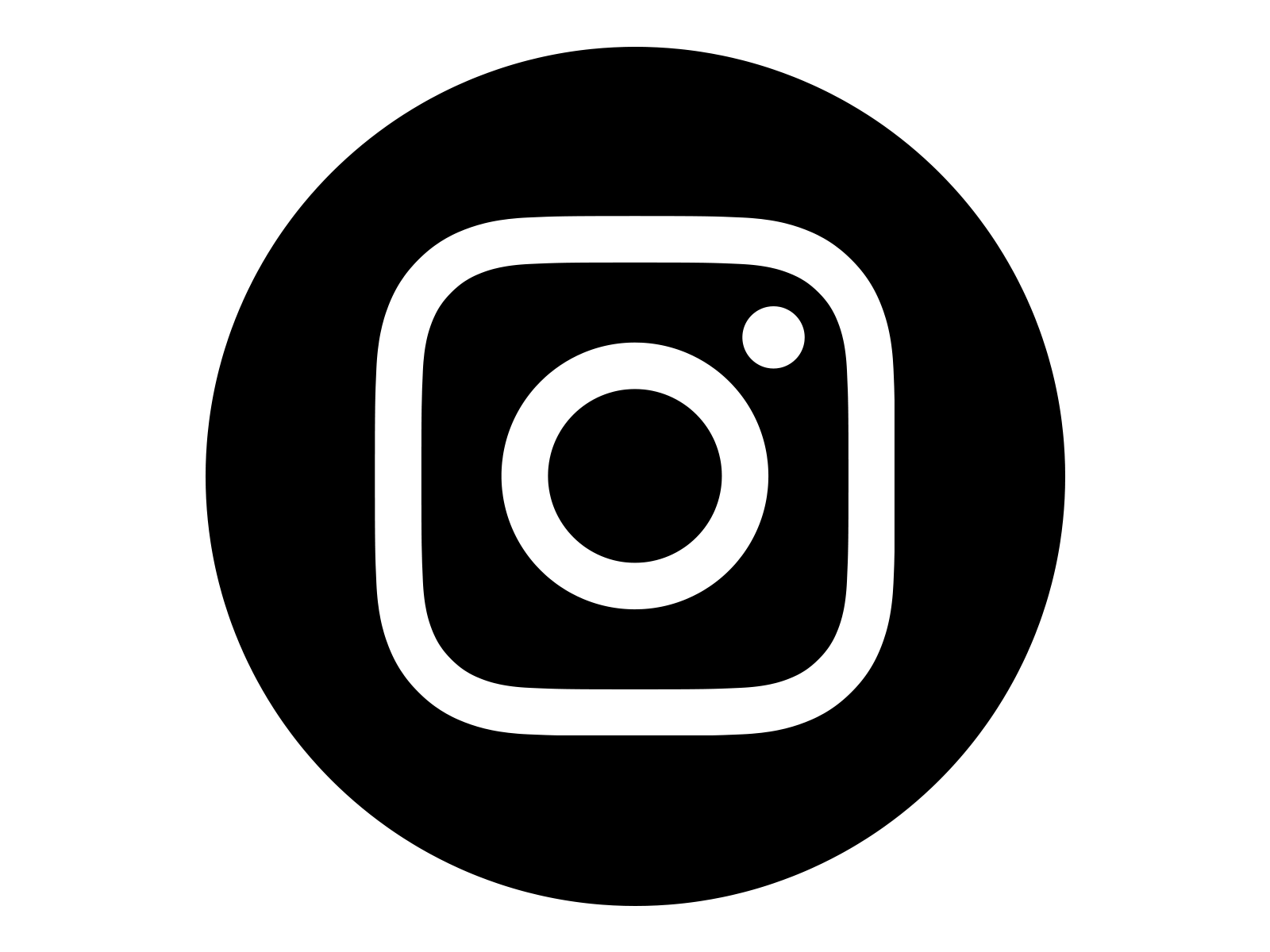 Instagram Icon White on Black Circle in 2019.