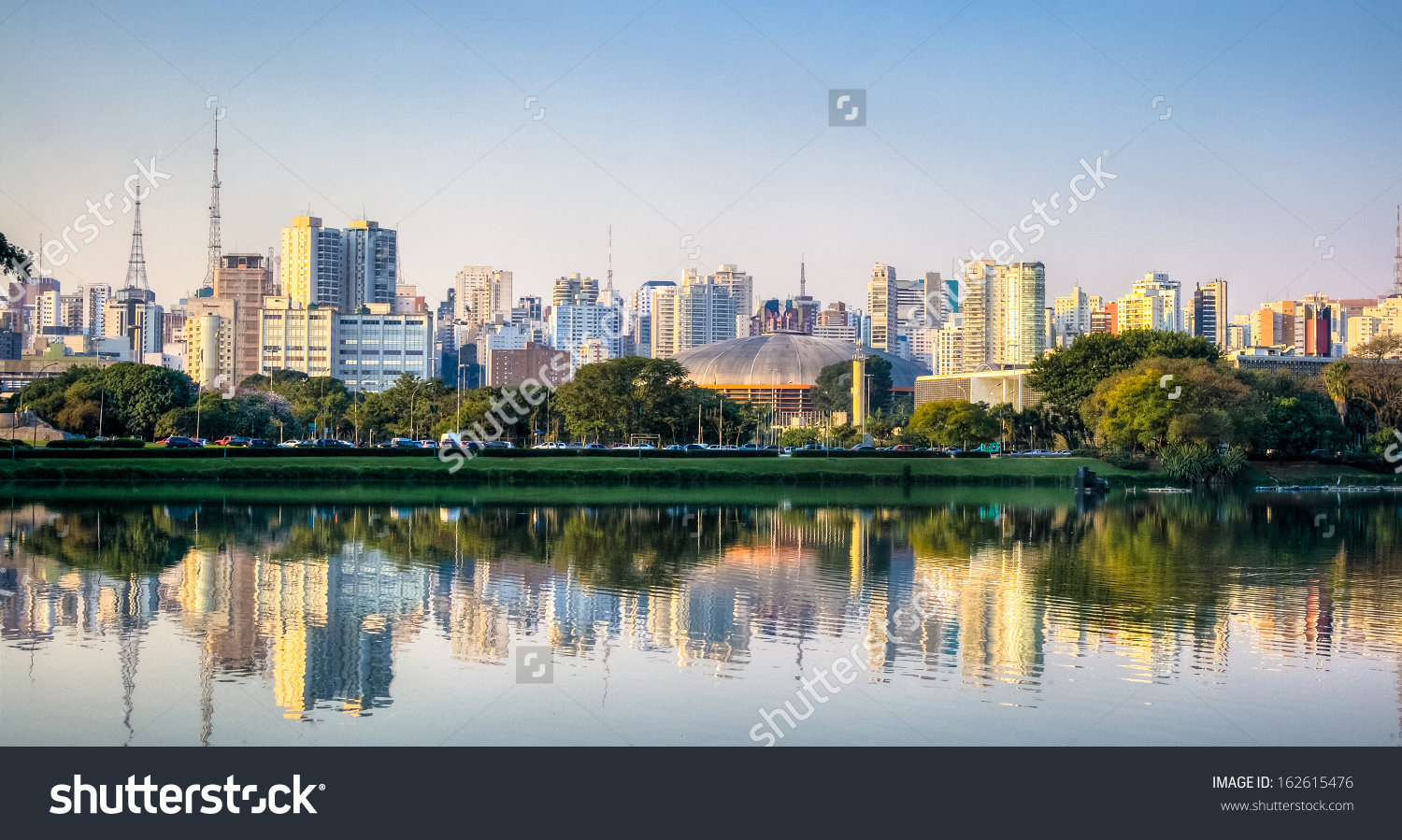 Ibirapuera Park Skyline Sao Paulo Brazil Stock Photo 162615476.