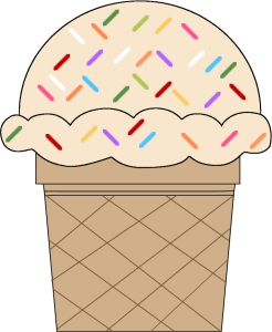 Vanilla Ice Cream Cone with Sprinkles with Sprinkles.