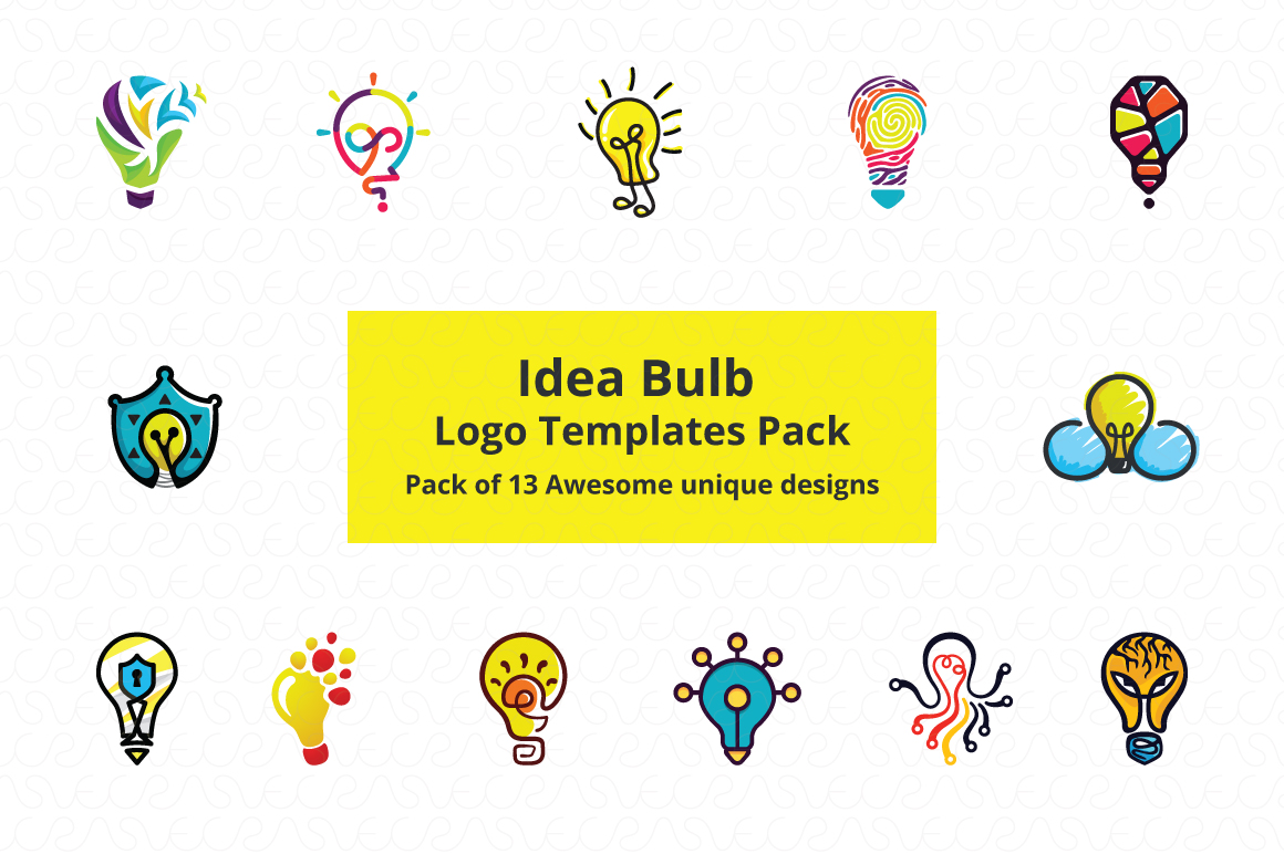 Ideas Bulb Logo Templates Pack of 13 Awesome unique designs.