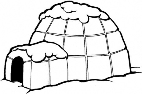 Black And White Clipart Igloo.