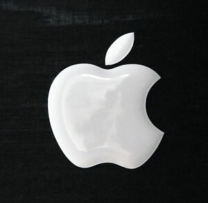 Details about 1pcs. 3D White Domed Apple logo stickers for iPhone, iPad  cover. Size 50x43mm.