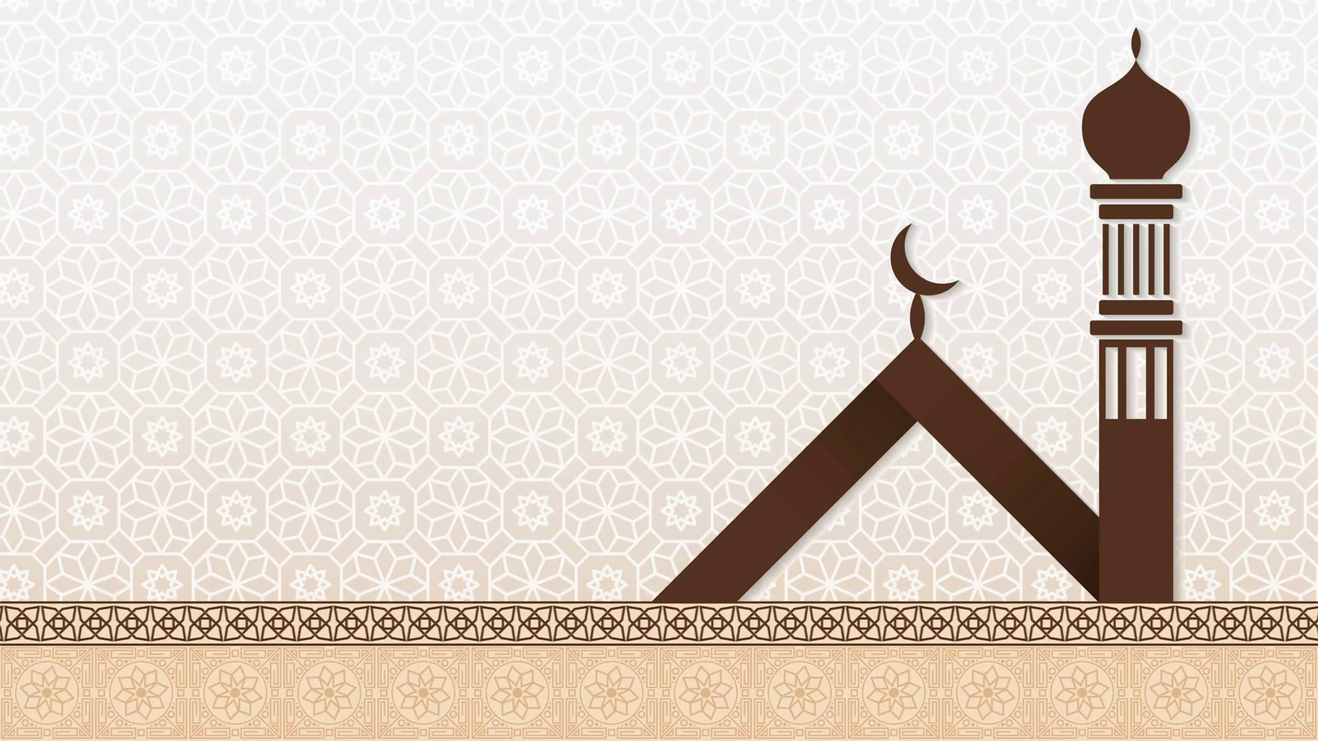 Islamic background with modern mosque silhouette. Looped animation Motion  Background.