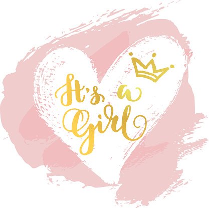 It\'s a girl card Clipart Image.