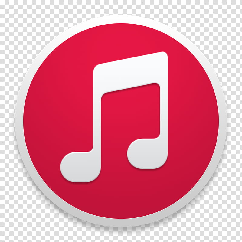 ITunes RED, red and white music icon transparent background.