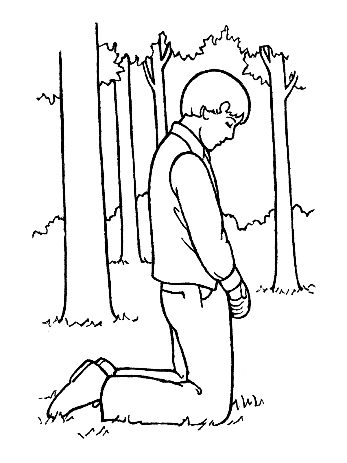 Joseph Smith Praying in the Sacred Grove.