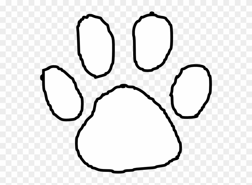 Tiger Paw Print Outline Clip Art.