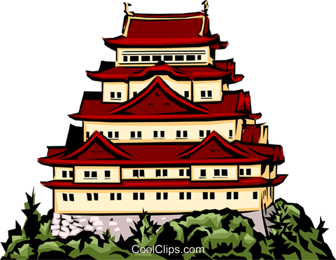 Japanese temple Royalty Free Vector Clip Art illustration.