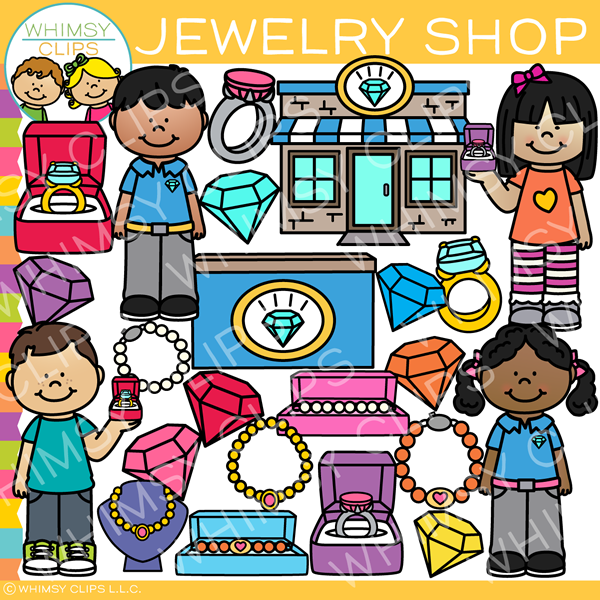 Kids Jewelry Shop Clip Art.