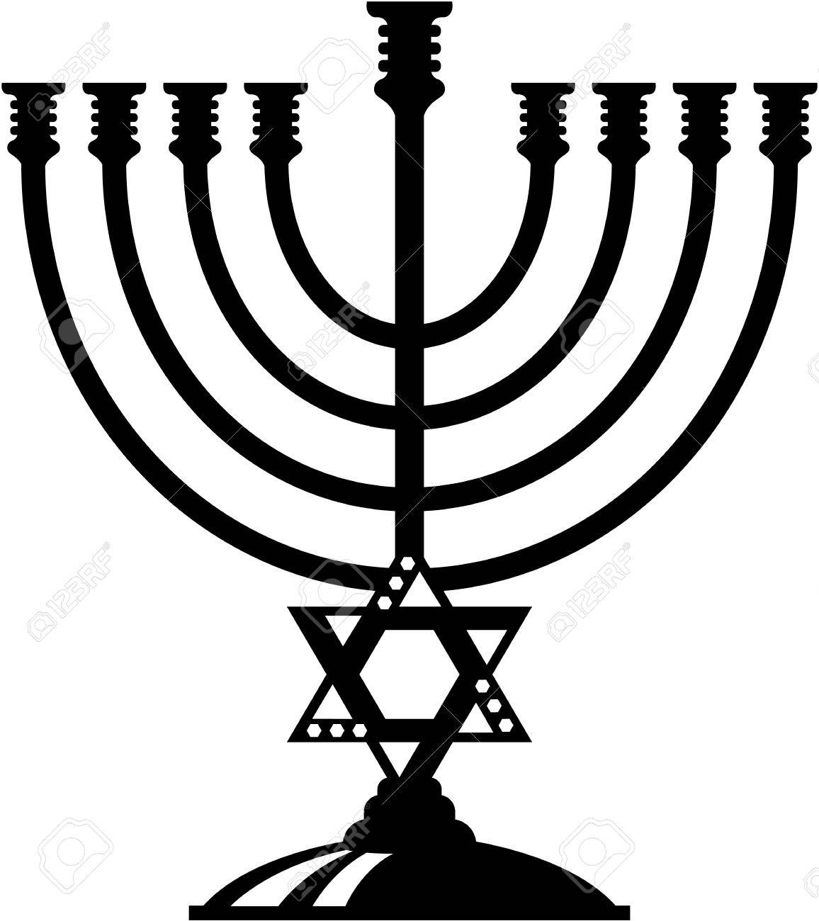 Jewish candle holder vector illustration clip.