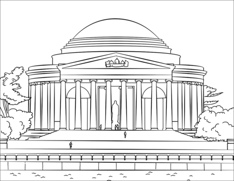 Jefferson Memorial coloring page.