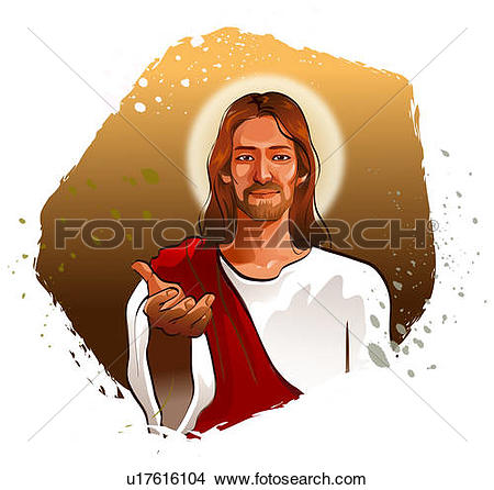 Drawings of Portrait of Jesus Christ gesturing u17616104.