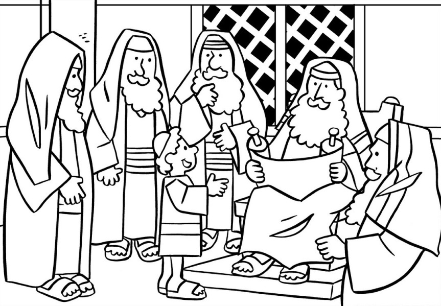 Finding Jesus In The Temple Coloring Pages.