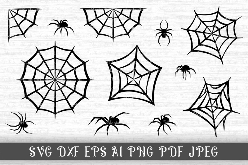 Spider SVG, Black widow clipart, Spider web cut file Design.