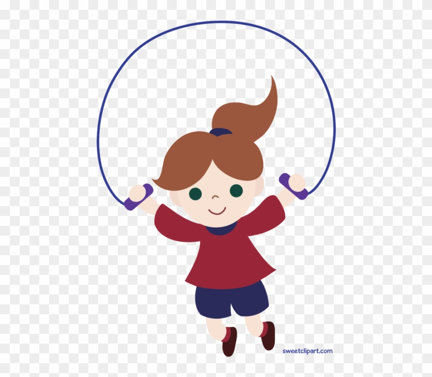 Girl Jumping Rope Clipart.