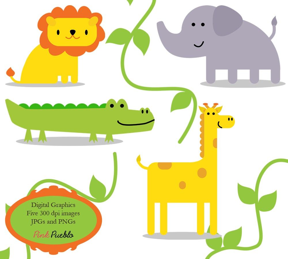 Jungle Animals Clip Art Clipart Zoo Safari Wild Animals Clip Art.