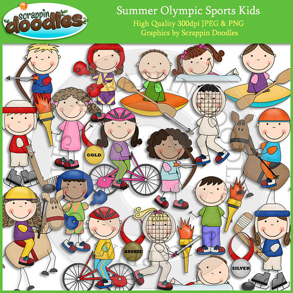 Summer Olympic Sports Kids Clip Art by ScrappinDoodles on.