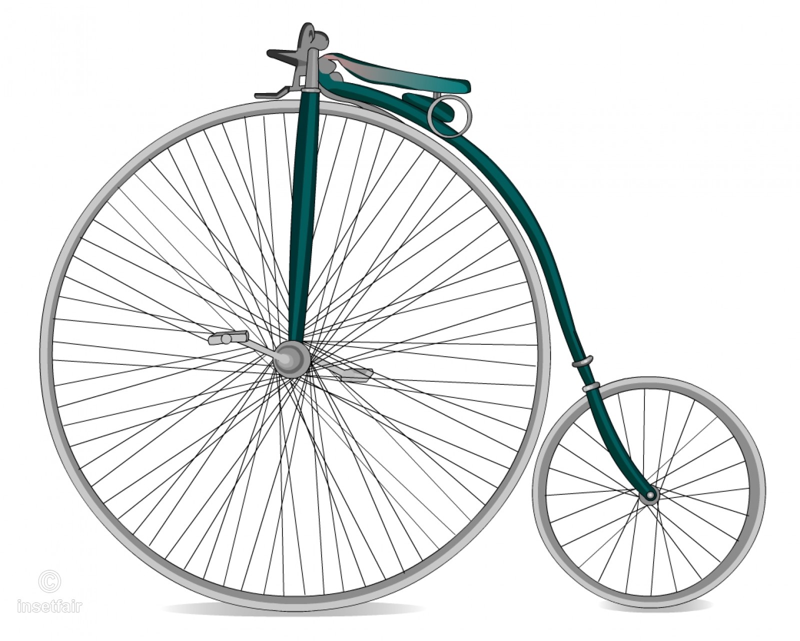 Retro old fashioned ancient bicycle free png clipart.