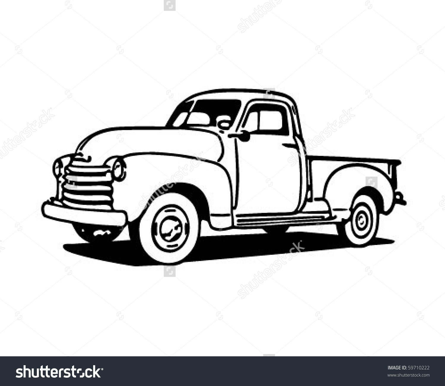 Pickup Truck Retro Clip Art Stock Vector 59710222.