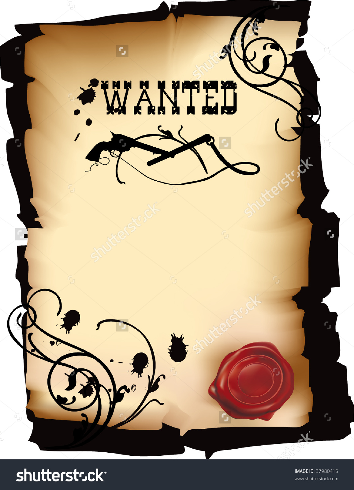 Wild West Wanted Poster Vector Format Stock Vector 37980415.