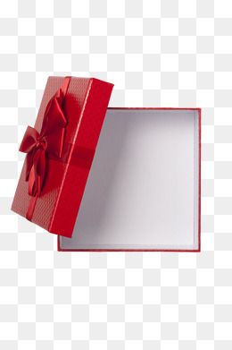 Red Texture Gift Box, Gift Clipart, Open, Empty PNG.