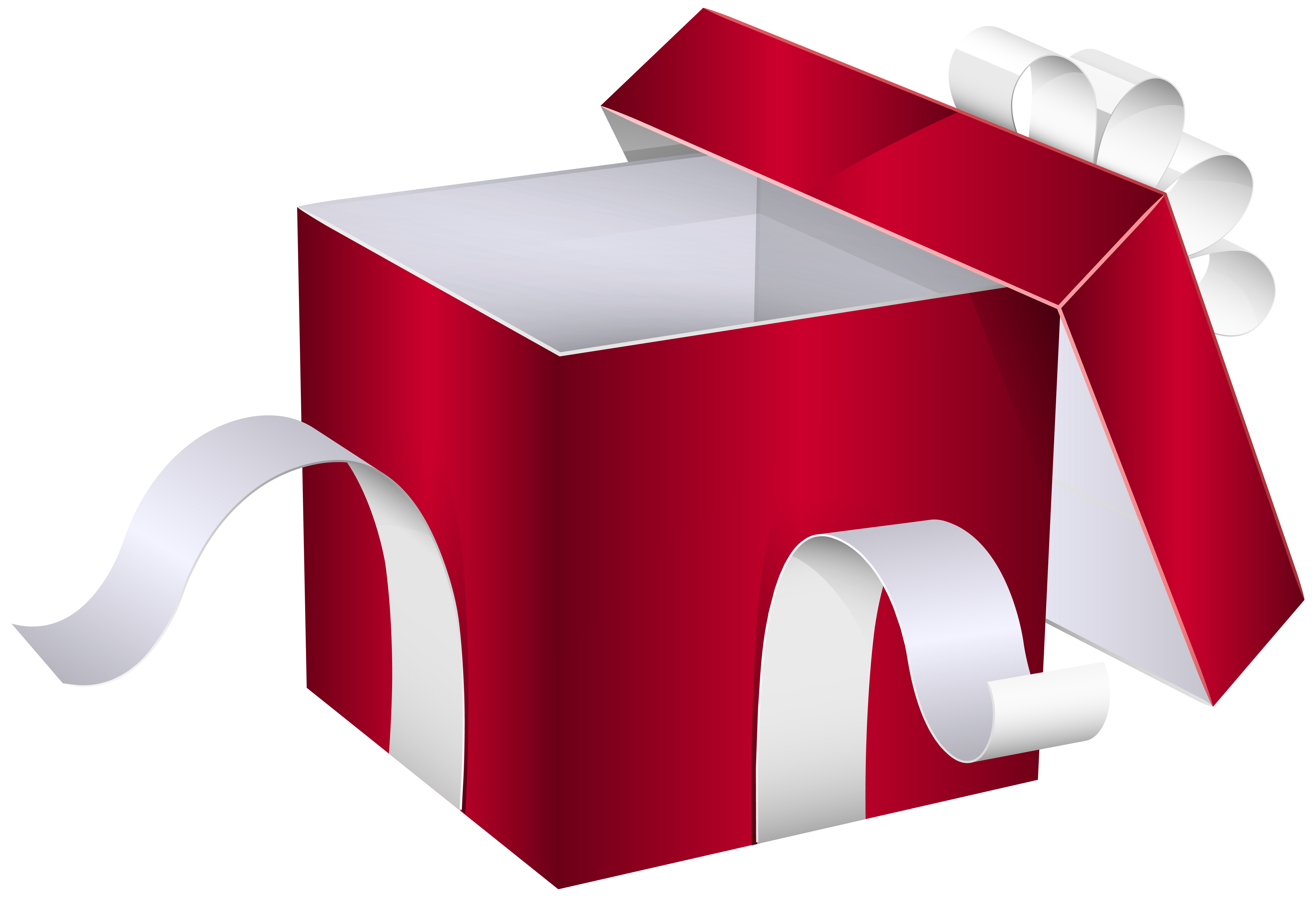 Open Red Gift Box PNG Clipart Image.